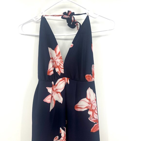 Simplee Deep V Neck Backless Floral Print Maxi Dress Women's Small - Picture 3 of 8